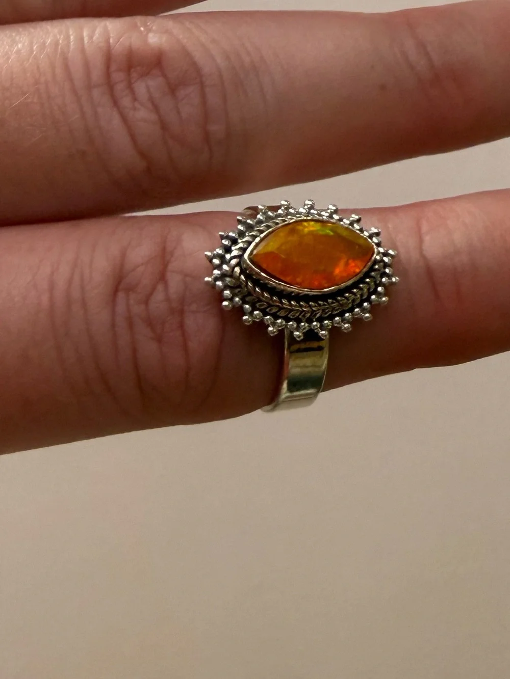 925 Vintage Opal Marquise Ring